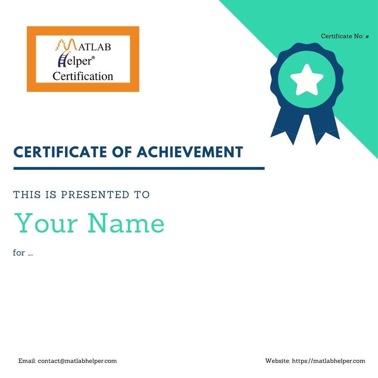 Book Certificate | Course | Webinar | Quiz | MATLAB Helper