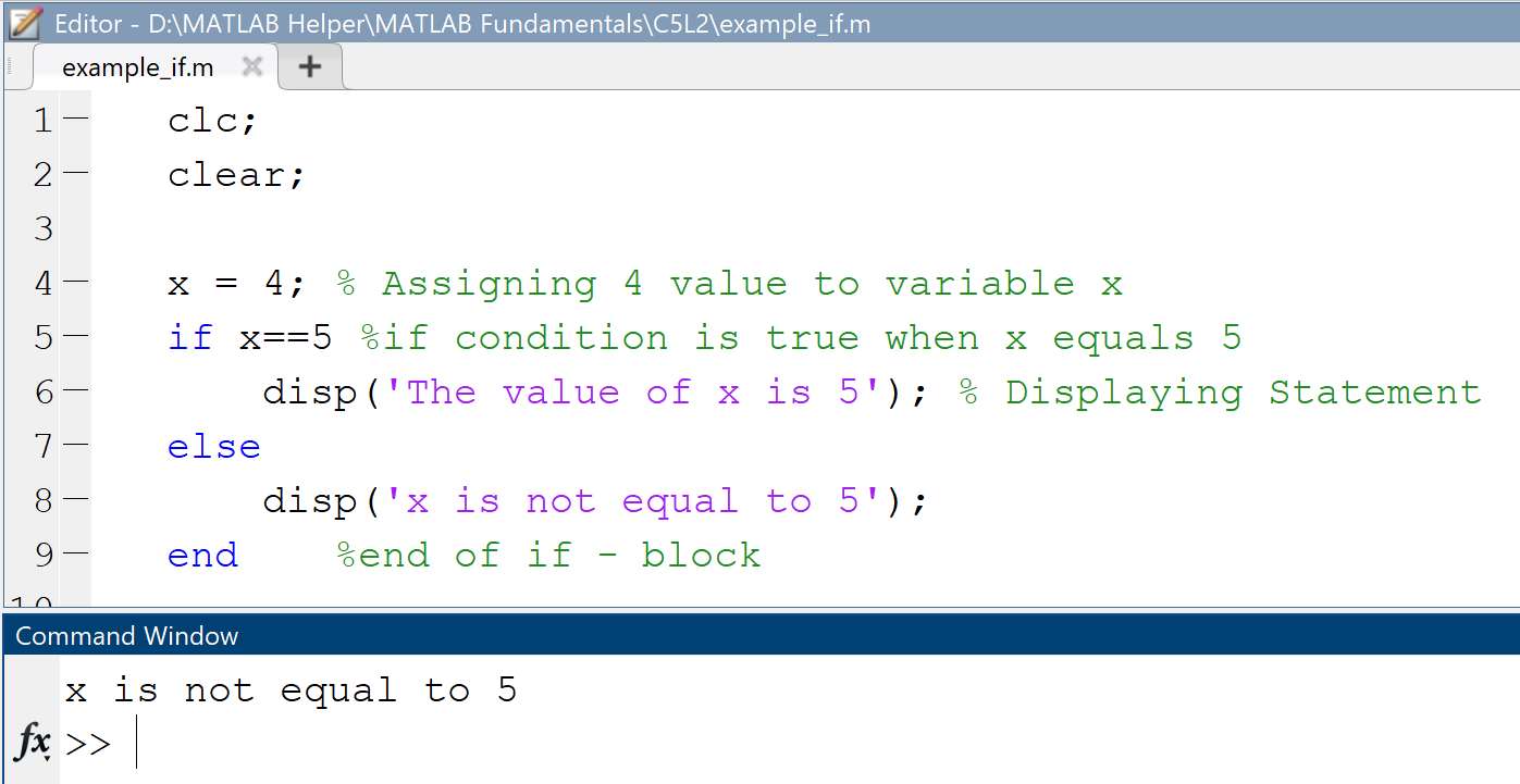 Conditional Execution in MATLAB – MATLAB Helper